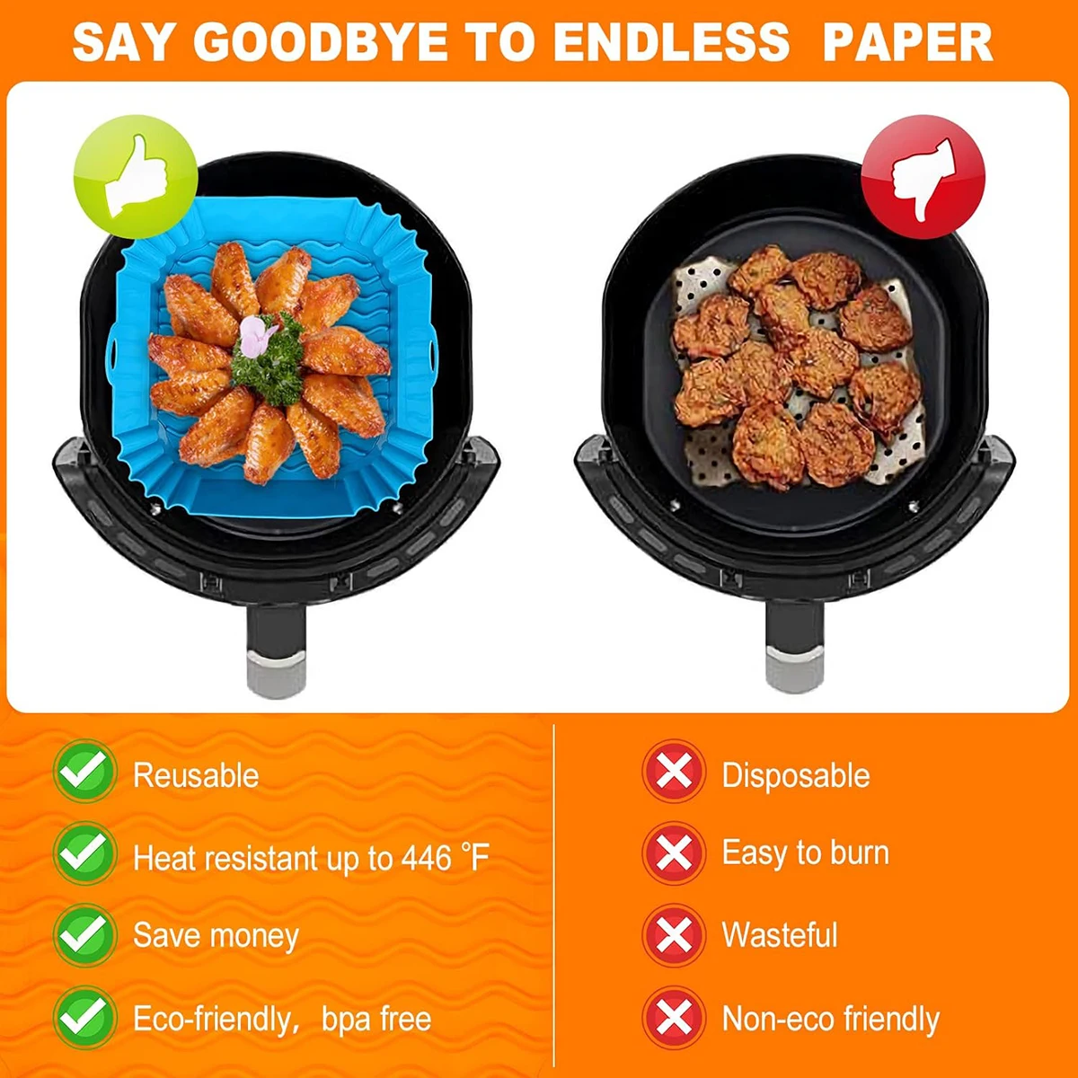 Силиконовые вкладыши для аэроф – обзор и цена Air Fryer Silicone Pot Liner